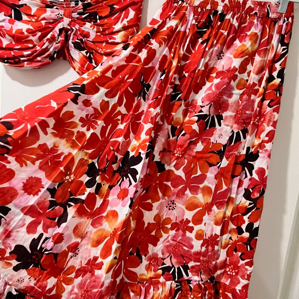 🌺 Tiare Hawaii Floral Smocked Crop Top - M/L - Picture 10 of 12
